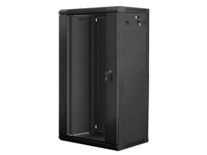 Lanberg Szafa instalacyjna wisząca 19 cali 22U 600X450mm czarna (drzwi szklane)