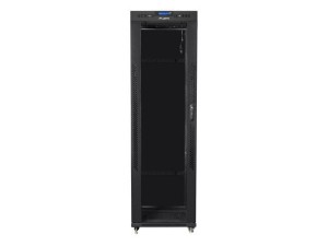 Lanberg Szafa instalacyjna rack stojąca 19 42U 600x1000 czarna, drzwi szklane lcd (flat pack)
