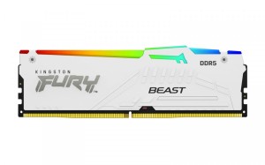 Kingston Pamięć DDR5 Fury Beast RGB 16GB(1*16GB)/6000 CL40 biała