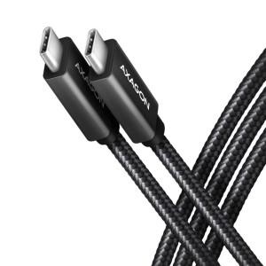 AXAGON BUCM32-CM15AB Kabel USB-C - USB-C 3.2 Gen 2, 1.5m, PD 100W, 5A, 4K HD, ALU, oplot, czarny