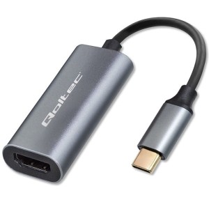 Qoltec Adapter aluminiowa przejściówka USB-C na HDMI 4K | 60Hz | 32AWG
