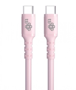 TB Kabel USB C - USB C 60W żelowy 1m różowy
