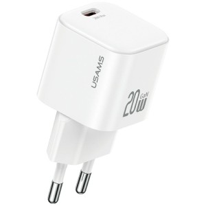 USAMS Ładowarka sieciowa 20W 1xUSB-C + kabel USB-C Biała