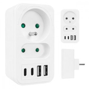 Maclean Rozdzielacz na 2 gniazda MCE249 F/W  2x USB-A 2x USB-C
