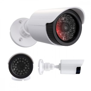 CEE Atrapa kamery tubowej, diody IR LED, IR1800 W biała, 2xAA, ABS