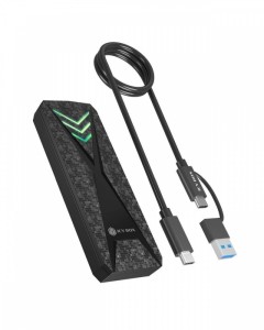 IcyBox Obudowa dysku IB-1805ML-CU31 NVMe M.2 SSD, RGB oświetlenie