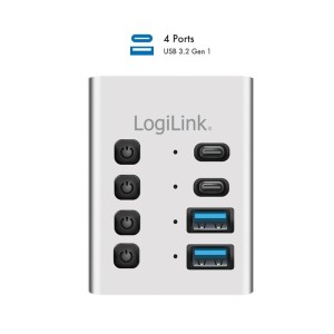 LogiLink Hub 4xUSB3.2 Gen1 z przełącznikiem on/off