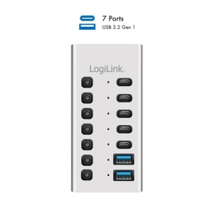 LogiLink Hub 7xUSB-A/C z przełącznikiem on/off