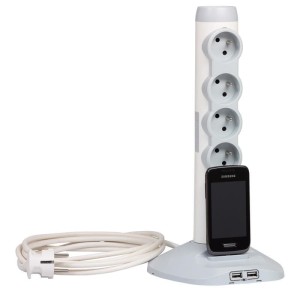 Legrand Listwa zasilająca z przedłużaczem i ładowarką 4x2P+Z 2xUSB 050014