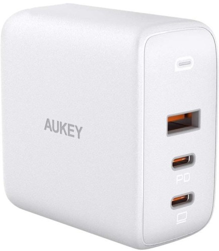 AUKEY PA-B6S White Omnia Mix GaN ultraszybka ładowarka sieciowa 3xUSB (2xUSB C+1xUSB A) 90W