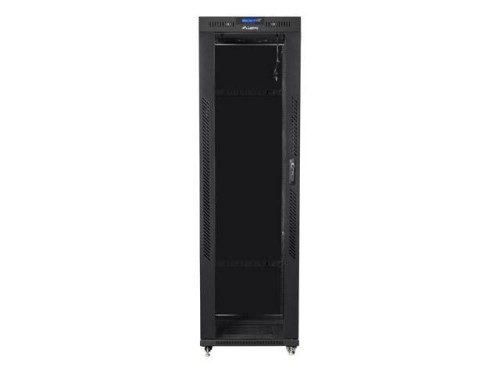 LANBERG Szafa instalacyjna rack stojąca 19 42u 600x600 czarna, drzwi szklane lcd (Flat pack)