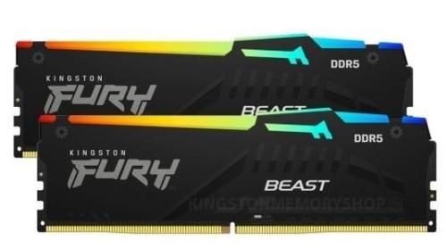 Kingston Pamięć DDR5 Fury Beast Black RGB  64GB(2*32GB)/6000  CL40