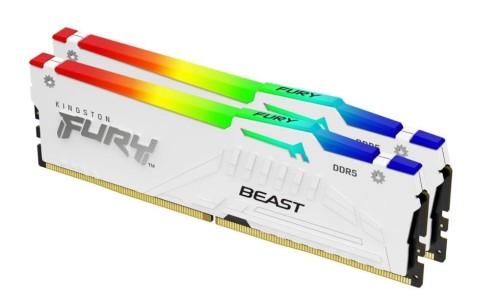 Kingston Pamięć DDR5 Fury Beast RGB  32GB(2*16GB)/5600  CL36 Biała