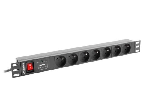 LANBERG Listwa zasilająca Rack PDU 1U 7x PL 2m 16A czarna