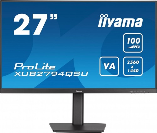 IIYAMA Monitor 27 cali XUB2794QSU-B6 VA,QHD,HDMI,DP,100Hz,HAS(150mm),USB3.2