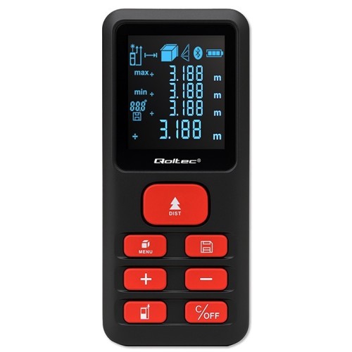 Qoltec Cyfrowy dalmierz laserowy | podświetlany LCD | 120m