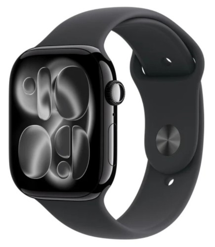 Apple Watch Series 11 GPS+Cellular koperta 42 mm z aluminium w kolorze onyksu, pasek sportowy w kolorze czarnym - rozmiar S/M