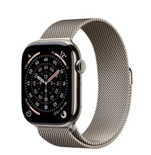 Apple Watch Series 11 GPS + Cellular koperta 46 mm z tytanu w kolorze naturalnym, bransoleta mediolańska w kolorze naturalnym - rozmiar S/M