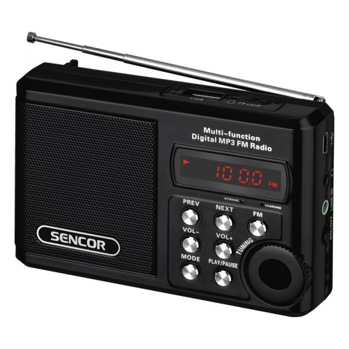 Sencor SRD 215 B KIESZONKOWE RADIO Z MP3,USB,SLOT NA KARTE SD    BATERIA LITOWA DO 10 GODZ.