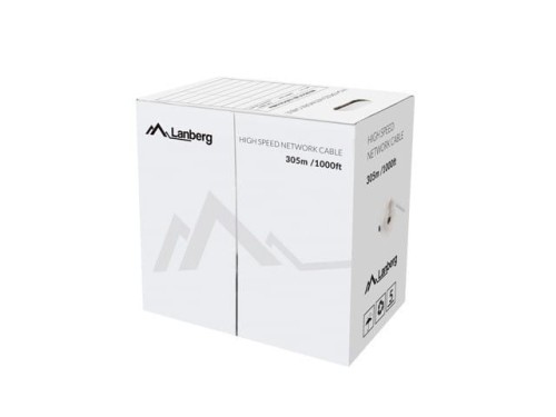 LANBERG Kabel UTP Kat.6 CU 305m drut FLUKE szary LCU6-12CU-0305-S