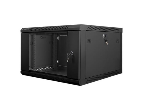 LANBERG Szafa instalacyjna wisząca 19'' 6U 600X600mm czarna (drzwi       szklane)