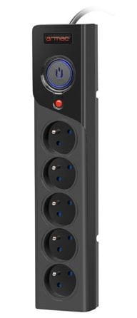 ARMAC Listwa zasilająca Z5 5m 5x230v 10a   Z5/CZ/50 czarna