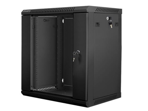 LANBERG Szafa instalacyjna wisząca 19'' 12U 600X450mm czarna (drzwi      szklane)