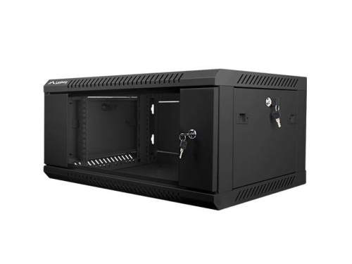 LANBERG Szafa instalacyjna wisząca 19'' 4U 600X450mm czarna (drzwi       szklane)