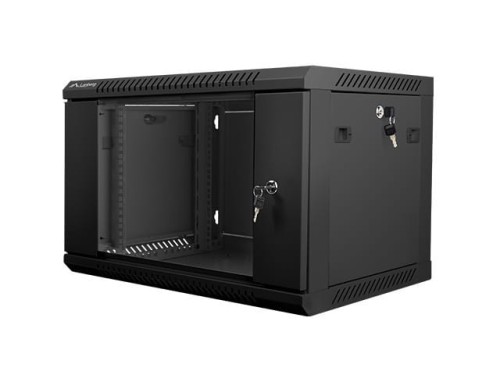 LANBERG Szafa instalacyjna wisząca 19'' 6U 600X450mm czarna (drzwi       szklane)