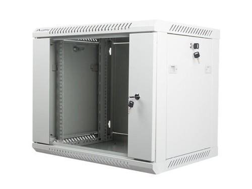 LANBERG Szafa instalacyjna wisząca 19'' 9U 600X450mm szara (drzwi        szklane)