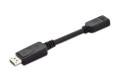 ASSMANN Kabel adapter Displayport z zatrzaskiem 1080p 60Hz FHD Typ DP/HDMI A M/Ż czarny 0,15m