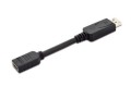 ASSMANN Kabel adapter Displayport z zatrzaskiem 1080p 60Hz FHD Typ DP/HDMI A M/Ż czarny 0,15m