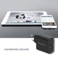 Qoltec Ładowarka sieciowa | 63W | 5-20V | 1.5-3A | USB typ C PD |       USB QC 3.0 | Czarna