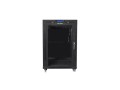 LANBERG Szafa instalacyjna rack stojąca 19 15U 600x800 czarna, drzwi szklane lcd (flat pack)