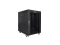 LANBERG Szafa instalacyjna rack stojąca 19 15U 600x800 czarna, drzwi szklane lcd (flat pack)
