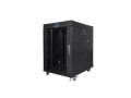 LANBERG Szafa instalacyjna rack stojąca 19 15U 600x800 czarna, drzwi szklane lcd (flat pack)
