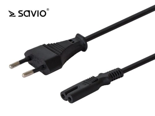 Elmak Kabel zasilający płaski ósemka SAVIO CL-100 2pin, 1,8m