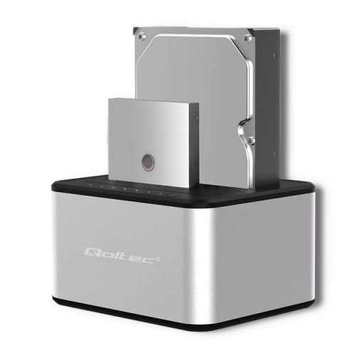 Qoltec Stacja dokująca dysków 2xHDD/SSD | 2.5"/3.5" SATA | USB 3.0 |    Klonowanie