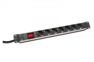 Digitus Listwa zasilająca PDU 19 cali RACK 7xSchuko, 2m 1xSchuko, 16A, wł./wył., aluminiowa