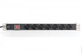 Digitus Listwa zasilająca PDU 19" RACK 7xSchuko, 2m 1xSchuko, 16A, wł./wył., aluminiowa