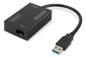 Digitus Karta sieciowa przewodowa USB 3.0 A do RJ45 Gigabit SFP Ethernet 1 Gbps Fiber Chipset RTL8153