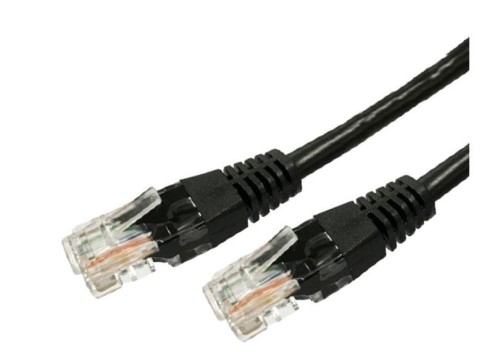 TB Kabel Patchcord kat.5e RJ45 UTP 1m. czarny  - paczka 10 sztuk