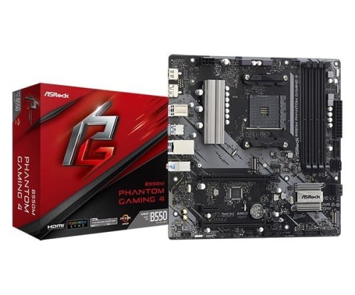 ASRock Płyta główna B550M PHANTOM GAMING 4 AM4 4DDR4 HDMI/DP mATX