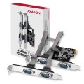 AXAGON PCEA-S4N Kontroler PCIe 4x port szeregowy (RS232) 250 kbps, w zestawie SP & LP
