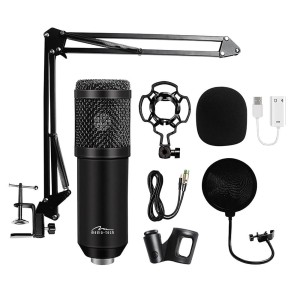 Media-Tech Mikrofon pojemnościowy, studyjny z zestawem akcesoriów STUDIO AND STREAMING MICROPHONE MT397K (Czarny)
