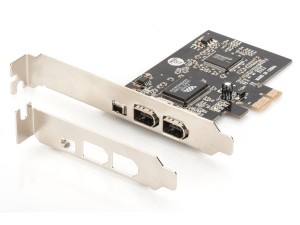 Digitus Karta (Kontroler) Firewire (400) PCI Exp., 2xZew. 1xZew.(Mini) IEEE1394a 6pin+Mini,Low Profile,VT6308P