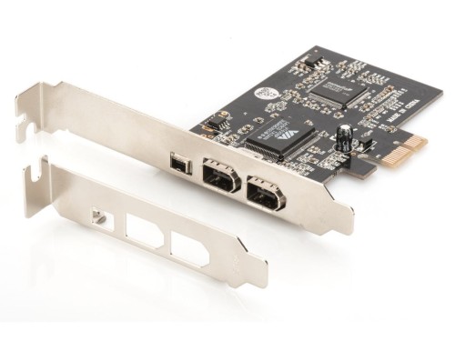 Digitus Karta/Kontroler Firewire (400) PCI Exp., 2xZew. 1xZew.(Mini) IEEE1394a 6pin+Mini,Low Profile,VT6308P