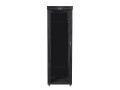 Lanberg Szafa instalacyjna rack stojąca 19 47U 800x1000 czarna, drzwi szklane LCD (Flat pack)