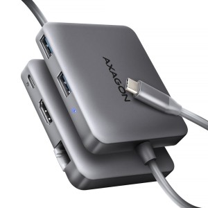 AXAGON HMC-5HL Wieloportowy hub USB 5in1, 5Gbps, 2x USB-A, HDMI 4K/60Hz, GLAN, PD 100W, 15cm USB-C kabel