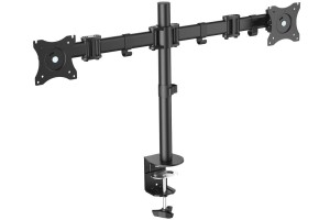 Digitus Stojak biurkowy podwójny z zaciskiem, 2xLCD, max. 27", max. obciążenie 8kg,uchylno-obrotowy 360°